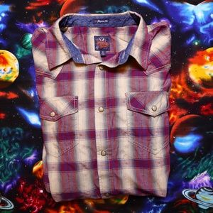 Moon Shine Spirit Plaid Pearl Snap Shirt
